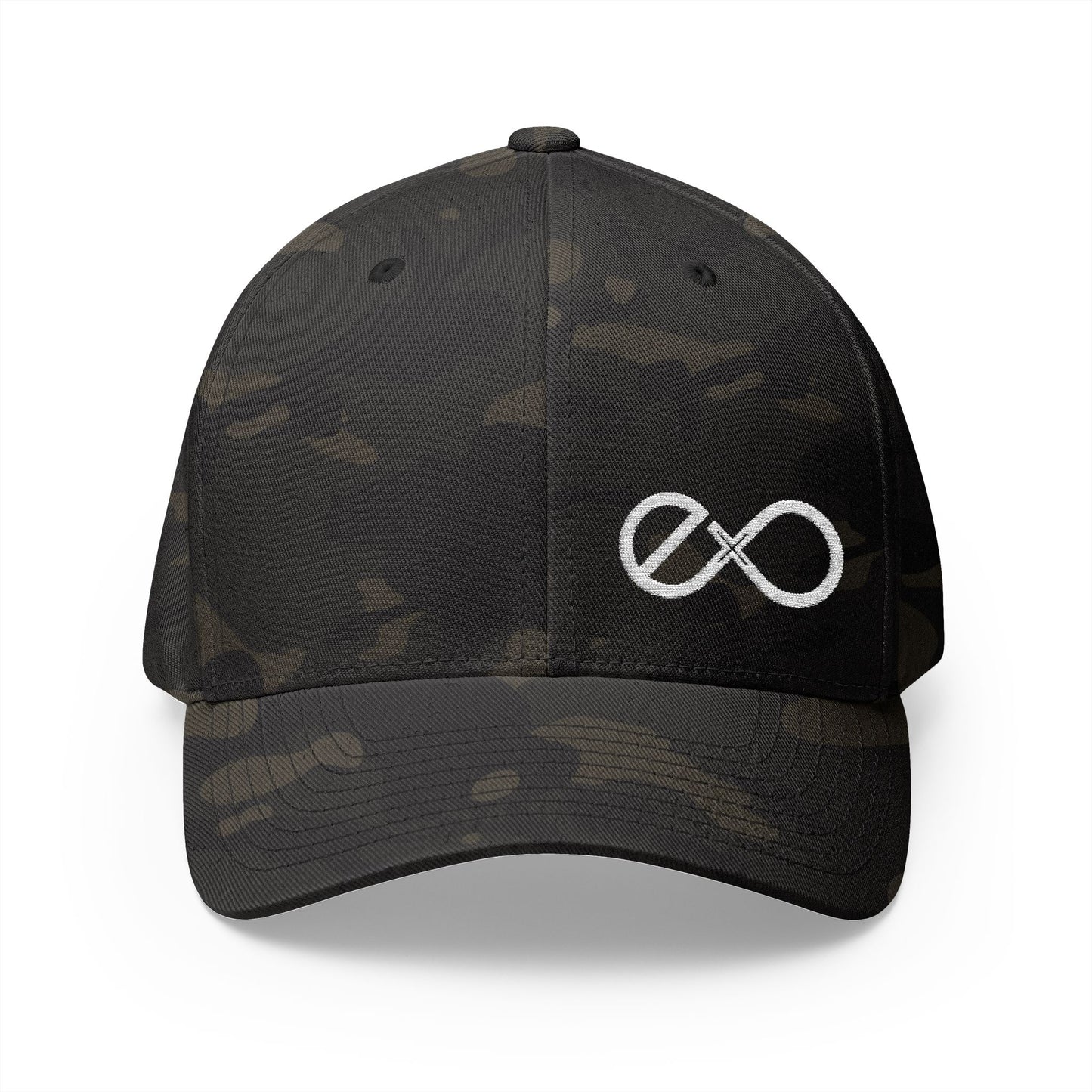 Exo White Logo Embroidered Fitted Hat
