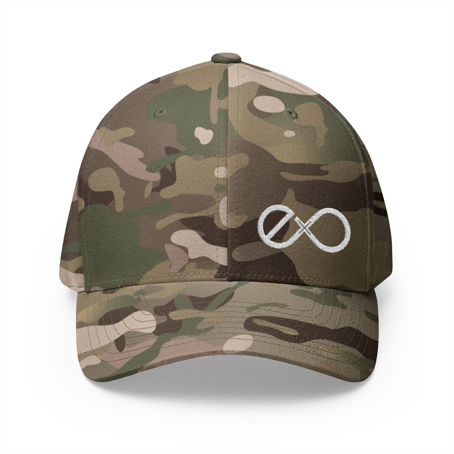 Exo White Logo Embroidered Fitted Hat